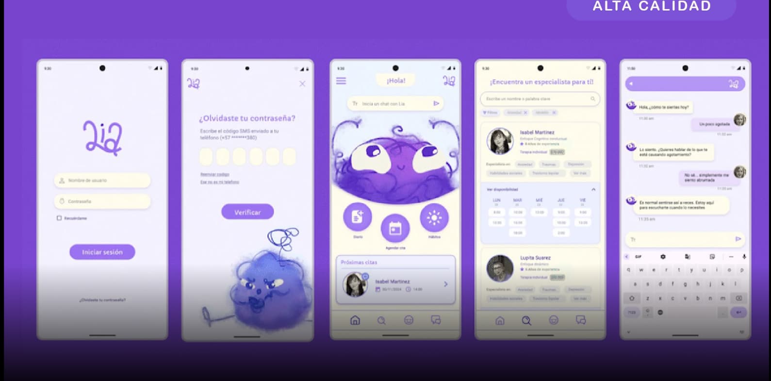 Diseño de interfaz de usuario (UI) de aplicación móvil creada por Silvana Ruiz